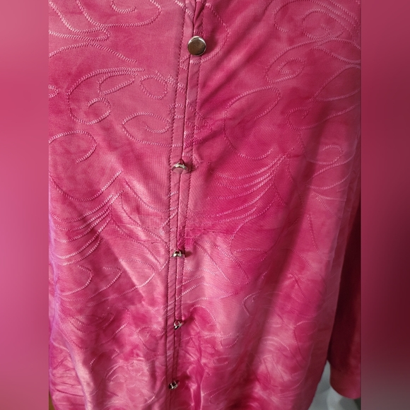 Hudson Harper Magenta Pink 3/4 Sleeve Stretch Front Tie Top Size XL - Picture 2 of 4